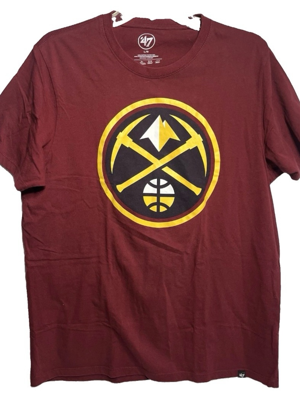 Denver Nuggets NBA Finals T-Shirt Men's Size Large Maroon Logo Basketball